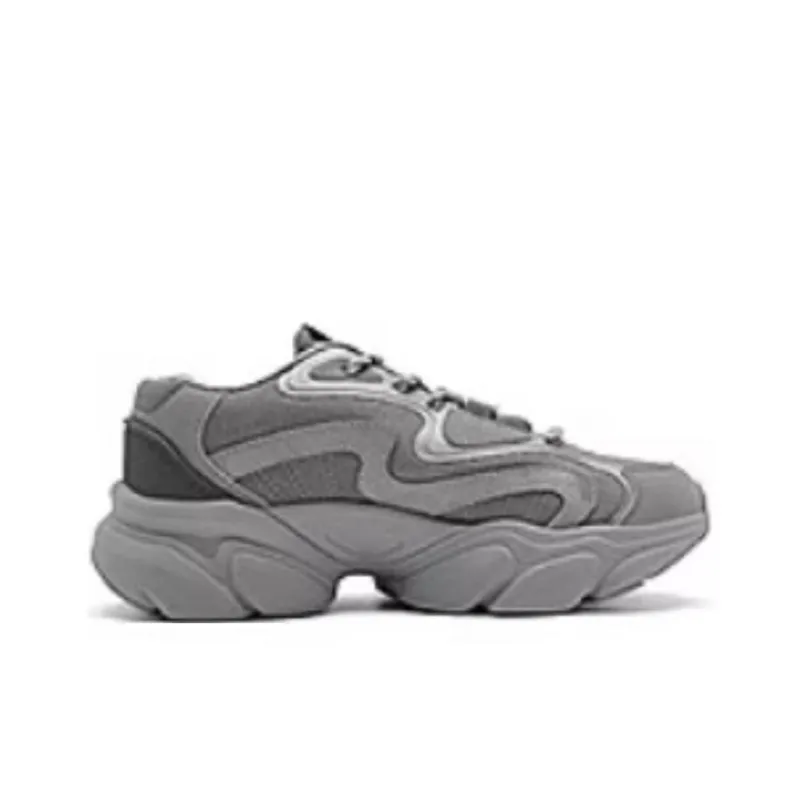 QIAODAN Anti Slip Wear Resistant Low Top Chunky Sneakers Women's Gray-1