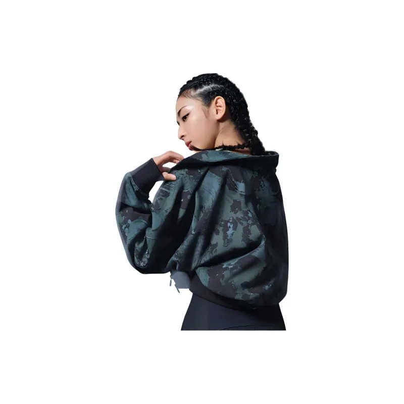 LiNing Fitness Series Sweatshirt Women's Cloud Emerald Green Dark Green Black-2
