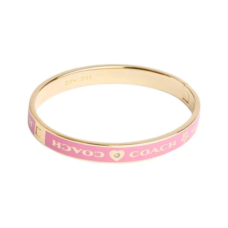 COACH Brass Plated Bangles Unisex Pink-0