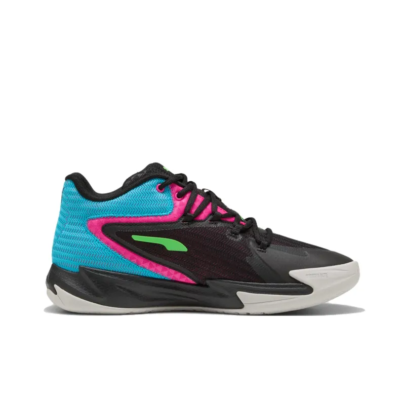 PUMA Anti Slip Wear Resistant Mid Top Basketball Shoes Unisex Black Pink-1