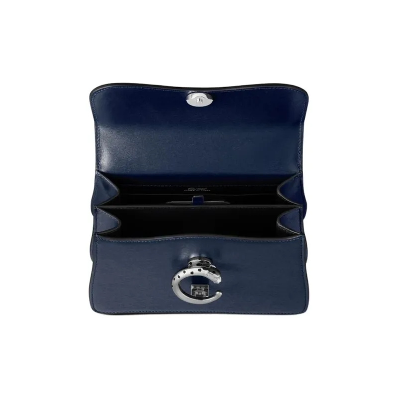 CARTIER Panthère De Cartier Cow Leather One Shoulder Handbags Mini Women's Navy-4