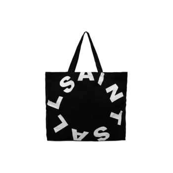 ALLSAINTS Cotton Tote Bag Shopping Bag Shoulder Bags Unisex Black