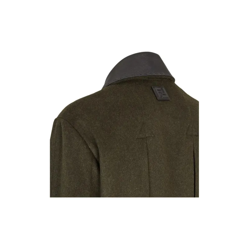 FENDI Collared Button Up Coat-5