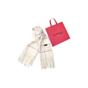 Joy&Mario High End Cute Versatile Plaid For Fall And Winter Warmth Elegance Practical Unisex Ecru