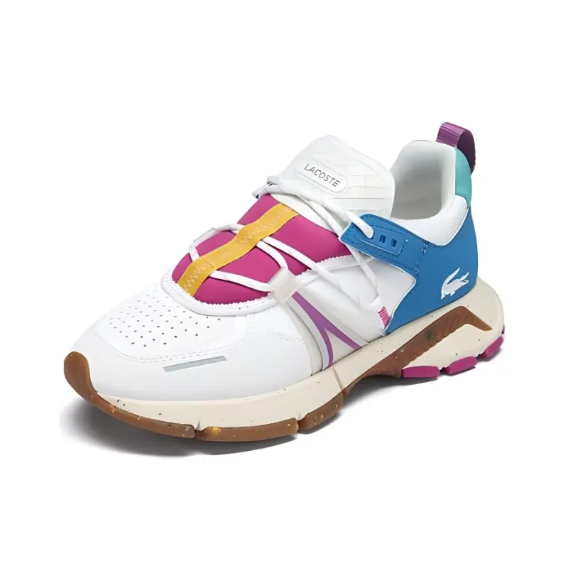 LACOSTE L003 Collection Anti Slip Wear Resistant Low Top Casual Shoes Women's White Blue Red-1