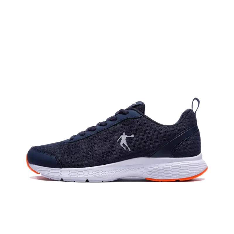 QIAODAN Cushioned Wear Resistant Coverage Low Top Running Shoes Men's Black Blue-0