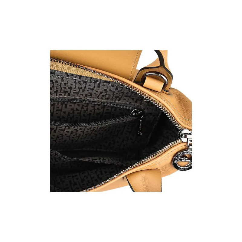 LONGCHAMP Le Pliage Cuir Sheepskin Dumpling Bag Crossbody Bag Shoulder Bags Women's Earth Yellow-4
