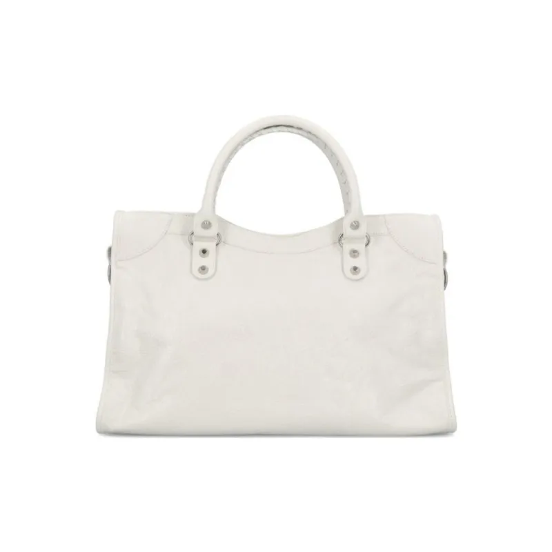 Balenciaga Le City Lambskin Shoulder Bag, Crossbody Bag, Handbag Medium Size Women's White-2