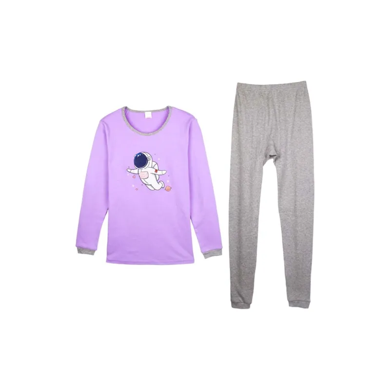 Cotton Gene Thermal Set Women's Purple-0