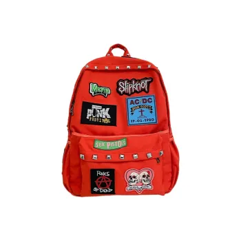Yalu Canvas Canvas Bag Backpack Large Size Unisex Orange/Black