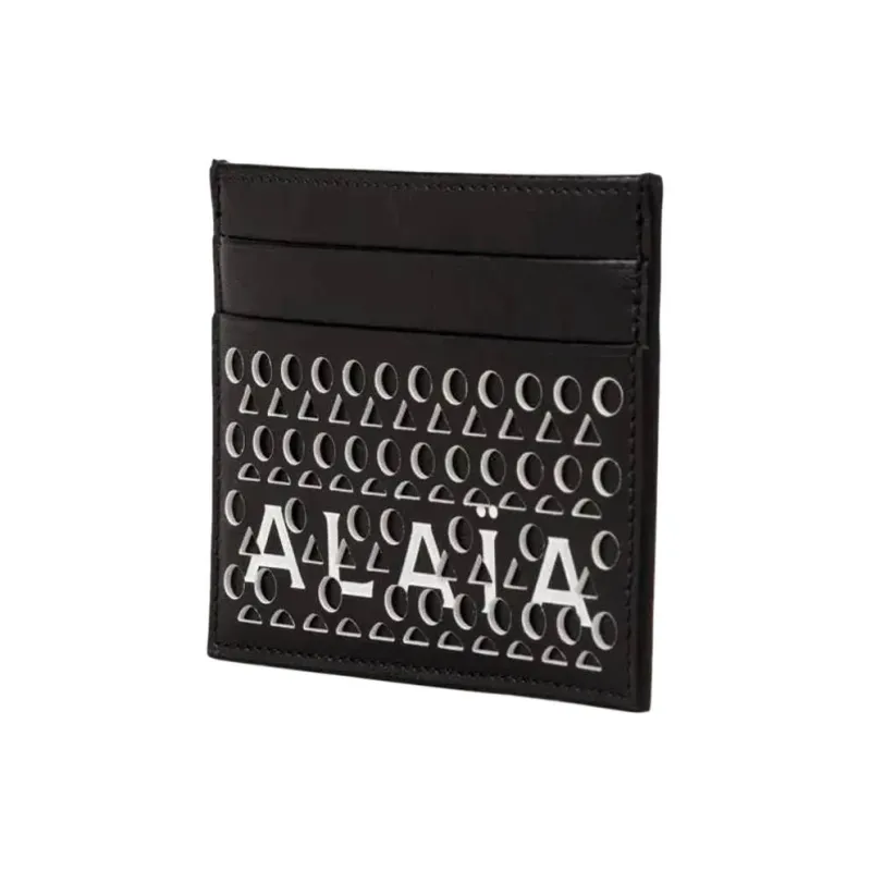 Alaia Calfskin Card Holder Women's Black-2