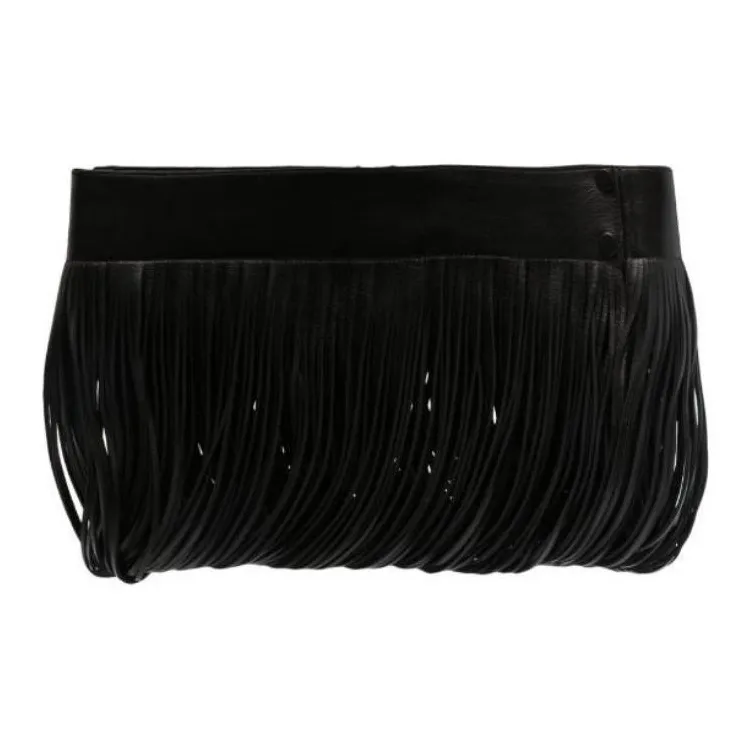 Alaia Leather Belt Unisex Black --0