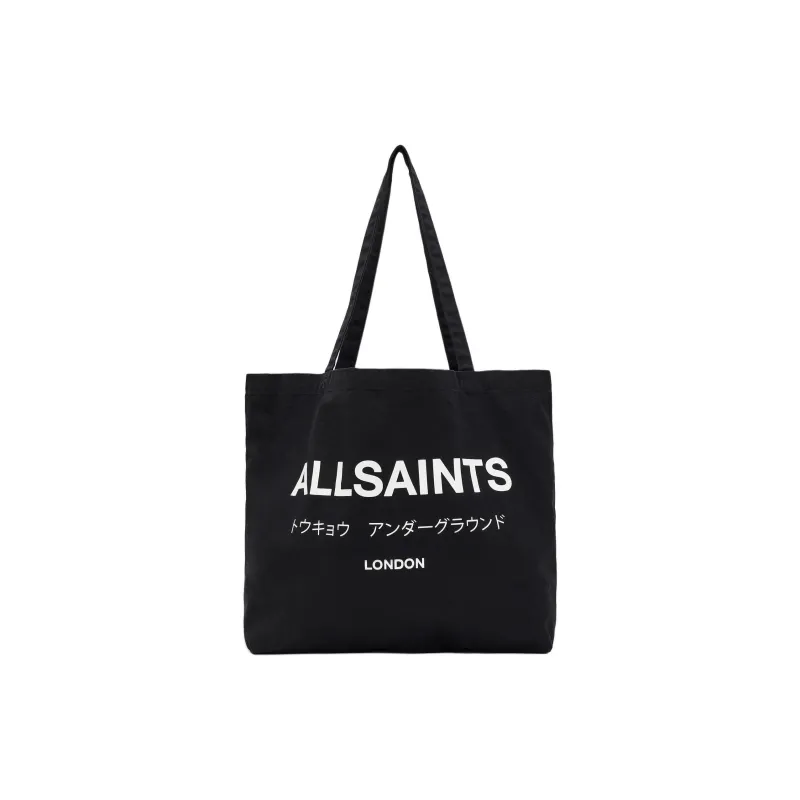 ALLSAINTS Cotton Tote Bag, Shopping Bag, Shoulder Bag Regular Men's Black-0