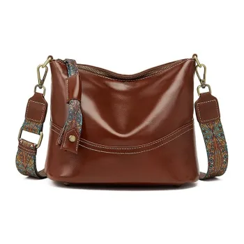 KAISER Top Grain Vegetable Tanned Cow Leather Shoulder Bag Women's Brown/Coffee/Black