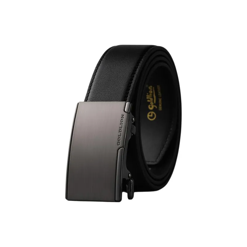 GOLDLION Cow Leather Belts Men's Gunmetal 3.5cm-6