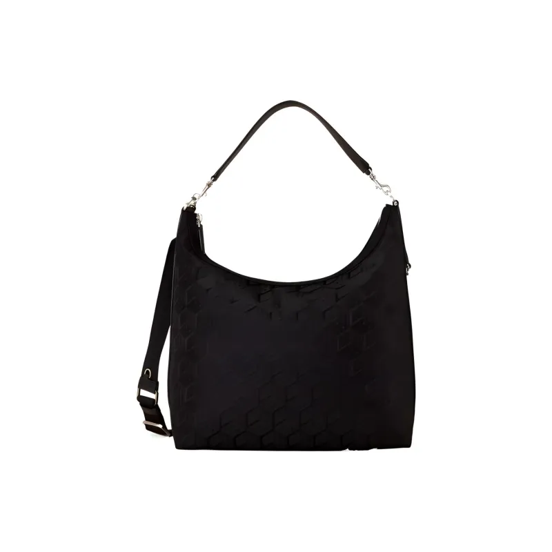 MCM Aren Jacquard Nylon With Nappa Leather Trim Portable Crossbody Bag Shoulder Bag Medium Size Women's Black-3