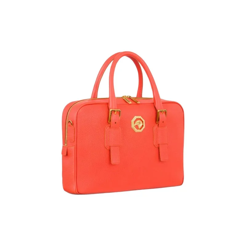 STEFANO RICCI Calfskin Briefcases Men's Orange Red-1