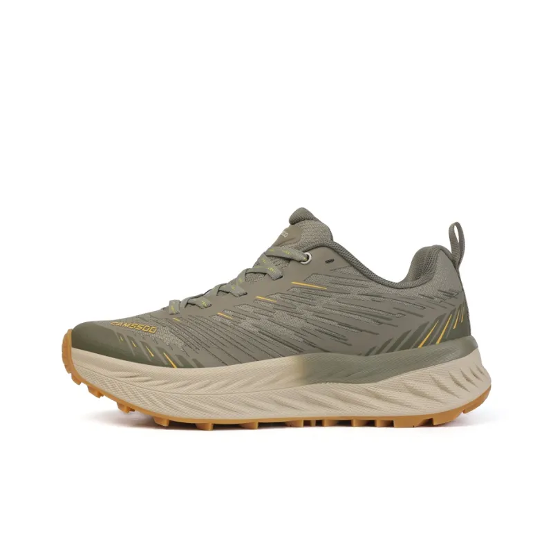 Camssoo Cushioned Slip Resistant Breathable Low Top Trekking Shoes Men's Light Green-0