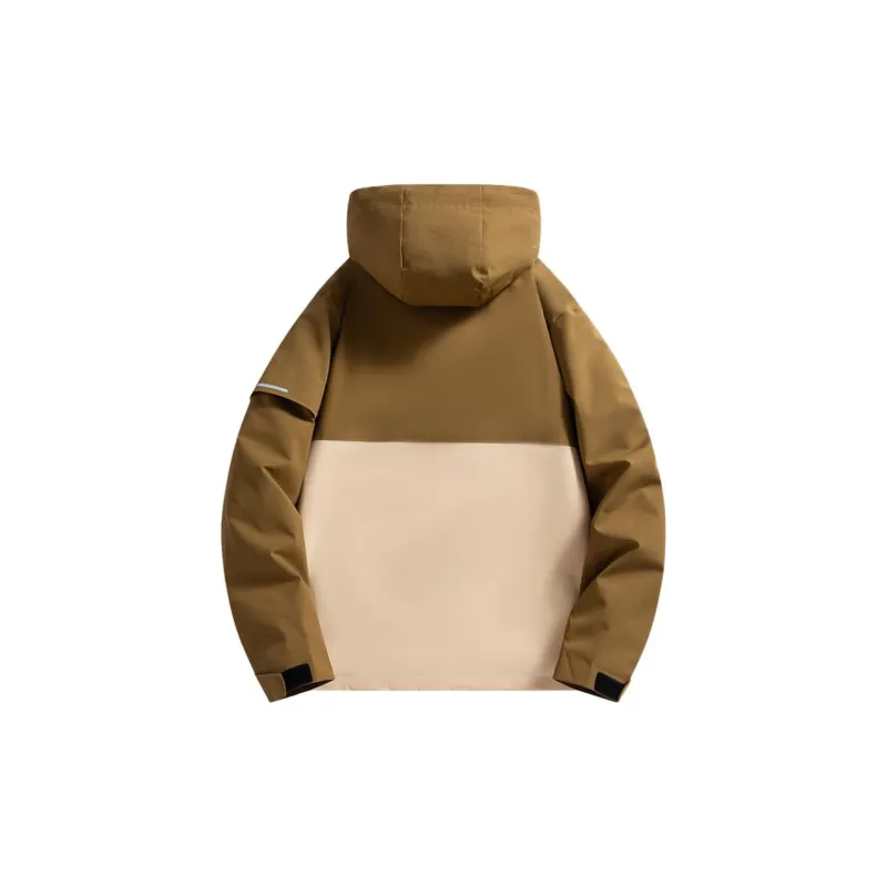 Yalu Diagonal Zipper Breathable Water Resistant Windproof Windbreaker Jacket Unisex-3