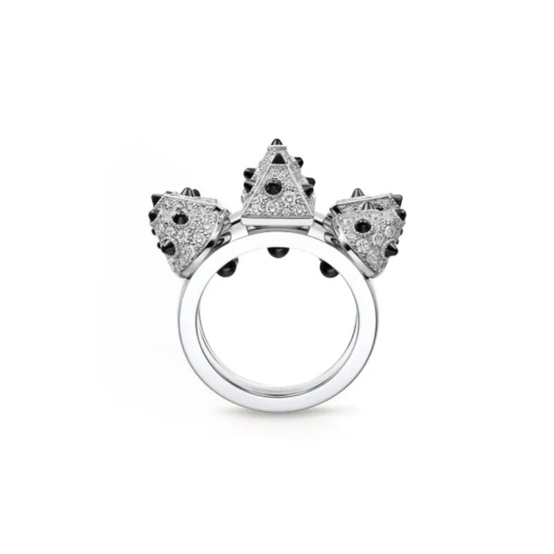 CARTIER White Gold Onyx Diamond Rings Women's Silver-1