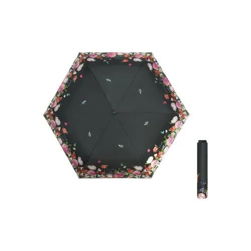 IDREAMY Three-Fold Nano Grid Pattern Gold Glue Flower Super-Light Dual-Use Umbrella For Sunny And Rainy Days
