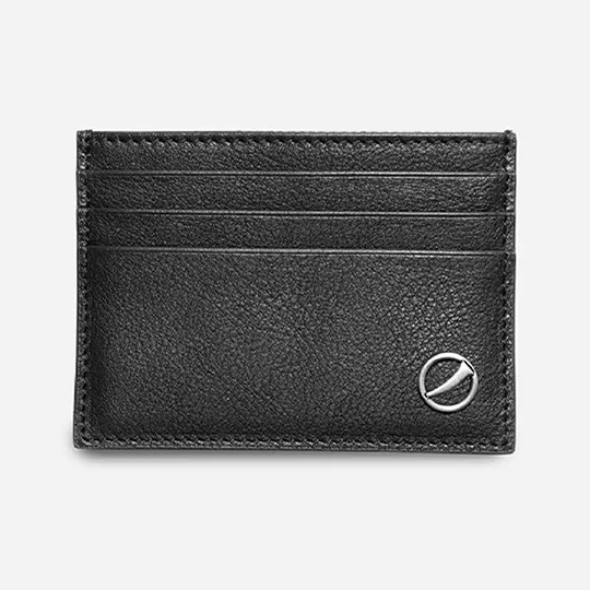 SUPERMERCY One Stroke Series The First Layer Of Calfskin Card Holder Mini Unisex Black/Purple Glaze-5