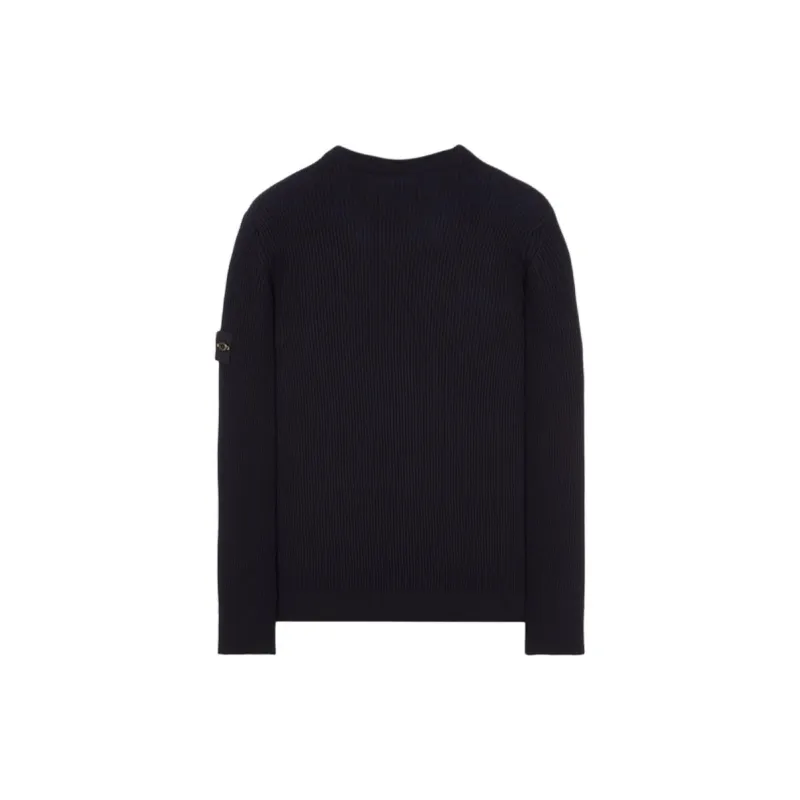 STONE ISLAND Logo Patch Crewneck Knitted Jumper-1