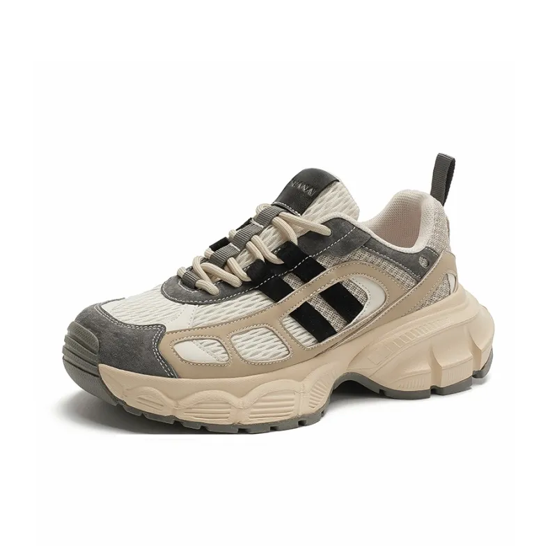 HUANAI Cushioning Breathable Lightweight Height Increasing Low Top Chunky Sneakers Women's-0