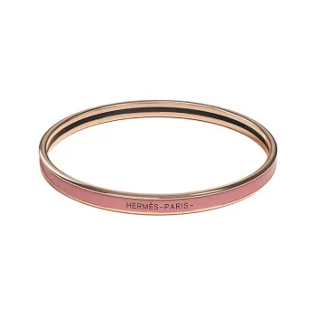HERMES Enamel Bangles Women's Elegant Rose Pink