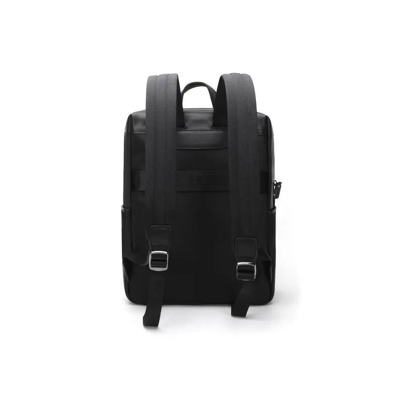 ELLE HOMME Top Grain Cow Leather Backpack Regular Men's Black-3