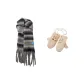2-Piece Set (Knit Glove+Gray Scarf)