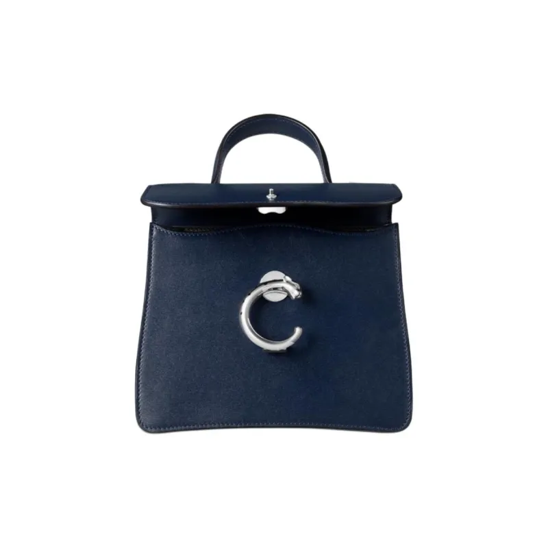 CARTIER Panthère De Cartier Cow Leather One Shoulder Handbags Mini Women's Navy-3
