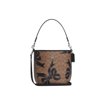 COACH City Coated Canvas Bucket Bags Shoulder Bags Small Size Women's Tan
