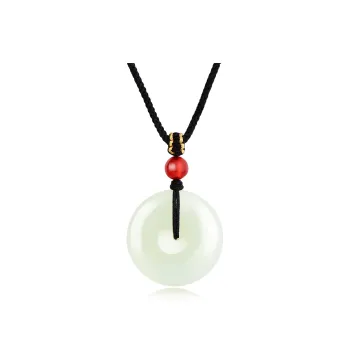 Emerald Dynasty Hetian Jade Necklaces White Jade/Pale Greenish White Jade Unisex