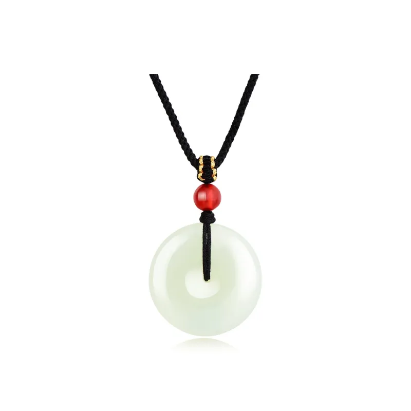 Emerald Dynasty Hetian Jade Necklaces White Jade/Pale Greenish White Jade Unisex-0