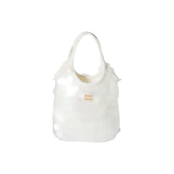 MIU MIU Ivy Cotton Shoulder Bag, Crossbody Bag, Handbag Women's White