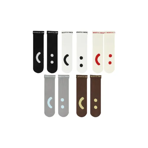 COTTON CHEESE 5팩 세트 혼합 색상 남녀공용 크루 삭스