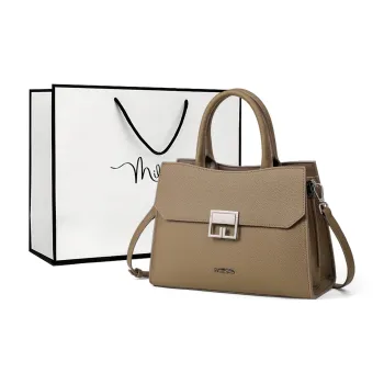 MILLIE'S Cow Leather With Synthetic Leather Handbag, Shoulder Bag Regular Women's Dark Gray