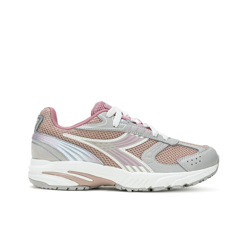 Diadora Wear Resistant Low Top Casual Shoes Women's Pink Silver-1