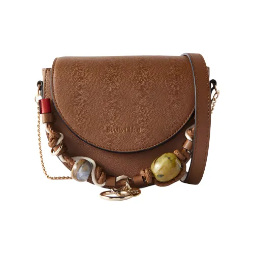 See By Chloe Textured Leather Crossbody Bag Shoulder Bag Women's Caramel