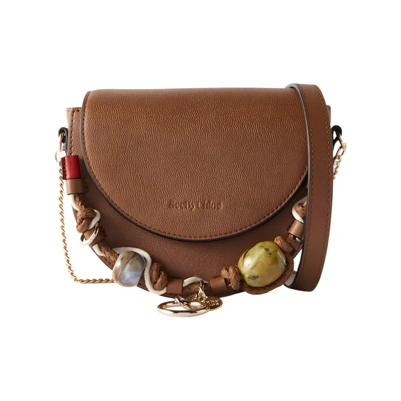 See By Chloe Textured Leather Crossbody Bag, Shoulder Bag Women's Caramel-0