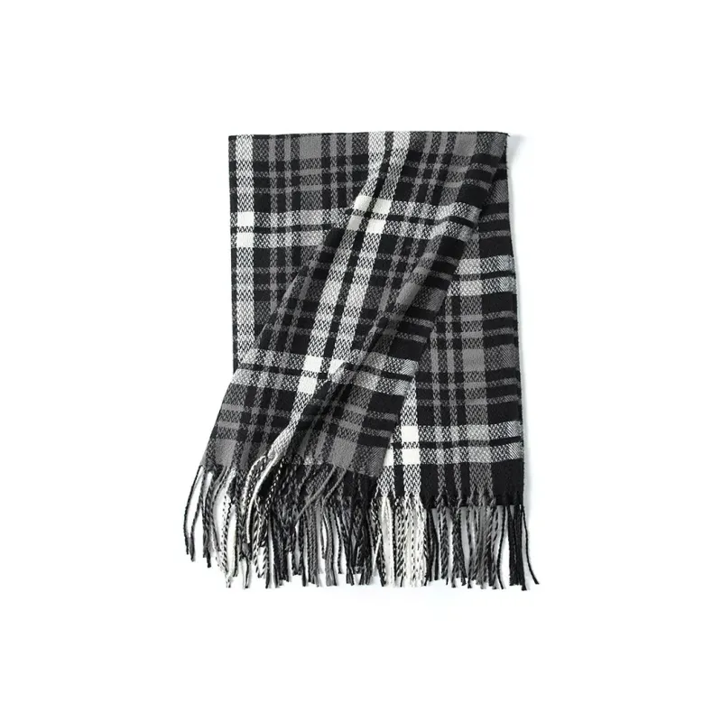 PISHUSHU Polyester Knit Scarves Unisex Pink-7