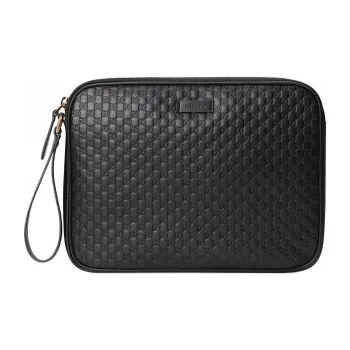 GUCCI Cow Leather Clutches Handbags Women's Black