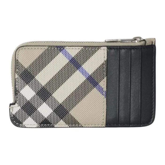 Burberry Polyurethane Card Holder Women's Ground Cloth Color-1