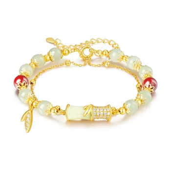 Yagu Bracelets Pale Greenish White Jade Women's
