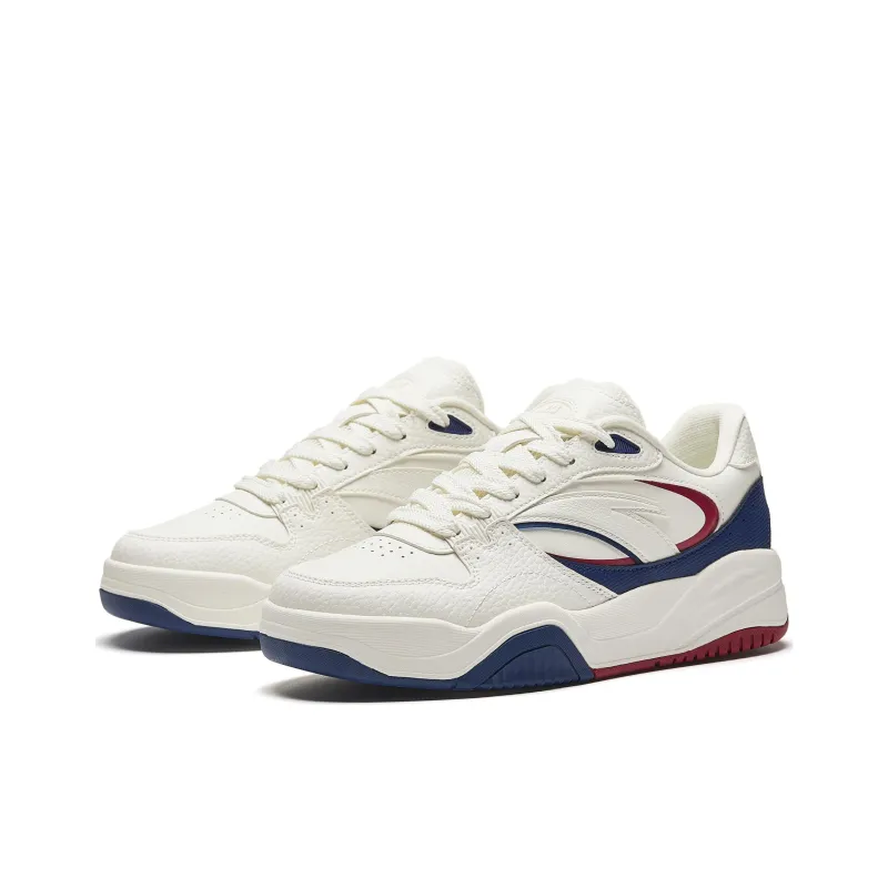ANTA Wave Skateboard Shoes Women's Low Top White Red Blue-2