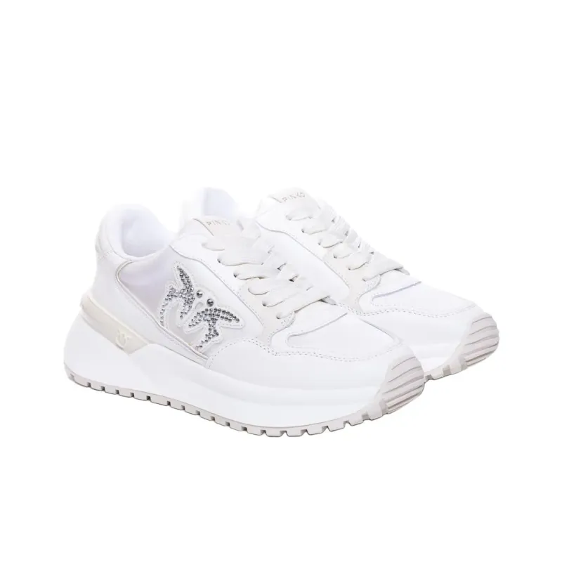 PINKO Logo Embellished Gem Sneakers Women's-2