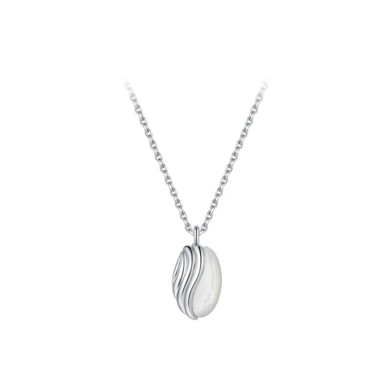 BABYBEI 925 Sterling Silver Mother Of Pearl Necklaces Women's-0