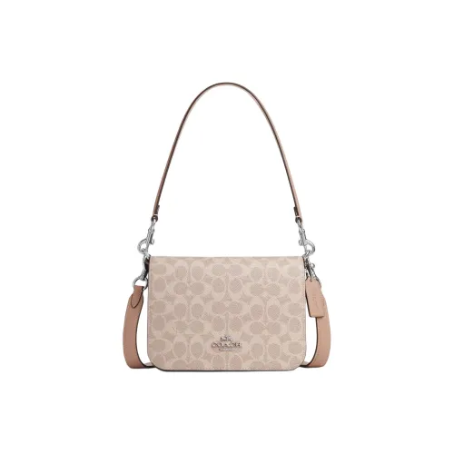 COACH Quinn Signature Coated Canvas Crossbody Bag Shoulder Bag Small Size Women's Pink