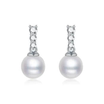 JINGUIFU Freshwater Pearl Stud Earrings Women's